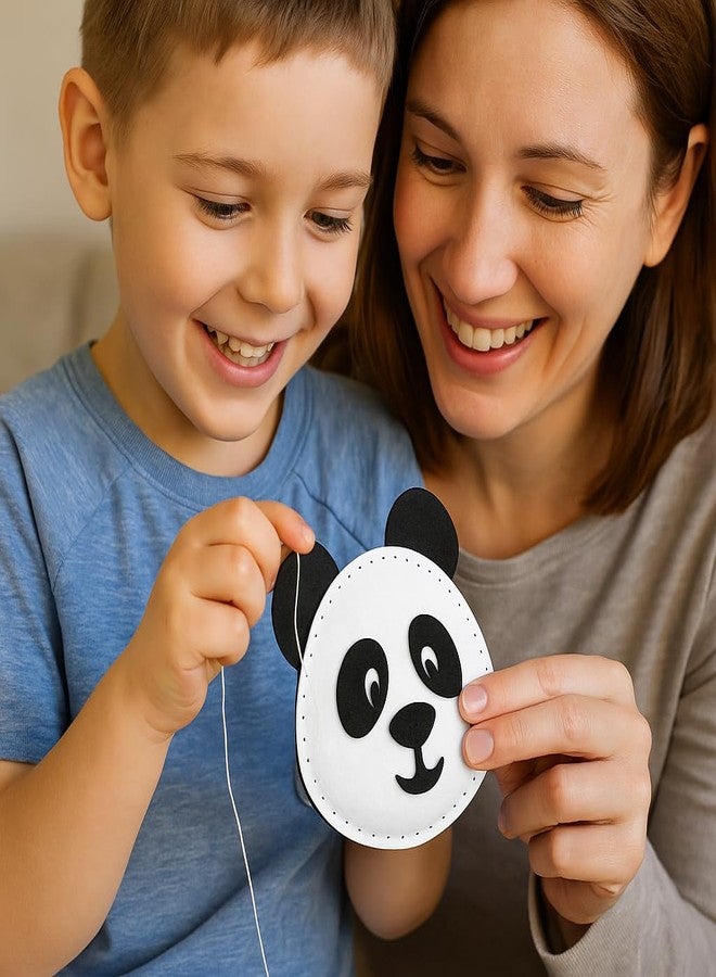 iCraft DIY Felt Keychain Kit for Kids - Easy Sew Plush Craft for Fine Motor Skills & Parent-Child Fun - Ages 6-12 (Panda) - Image 3